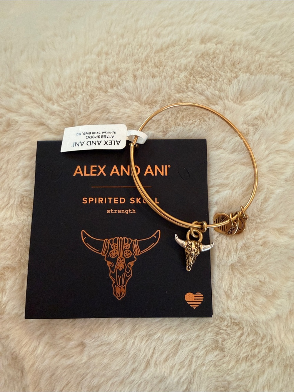 Alex and Ani Gold and Silver Spirited Skull Charm Bangle